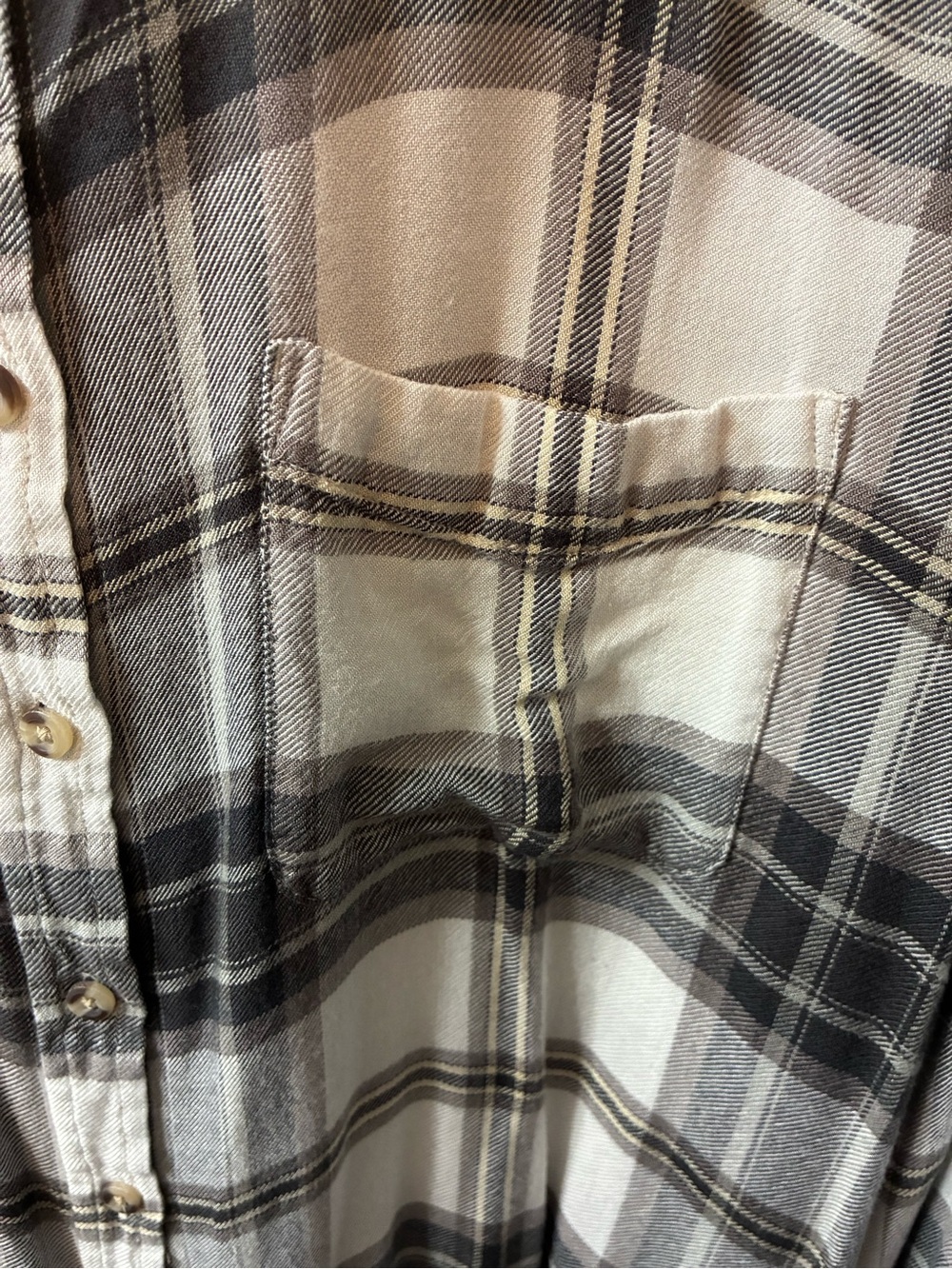 Lucky Brand Cloud Plaid Lightweight Boyfriend Flannel with Chest Pocket. XL - Picture 4 of 16